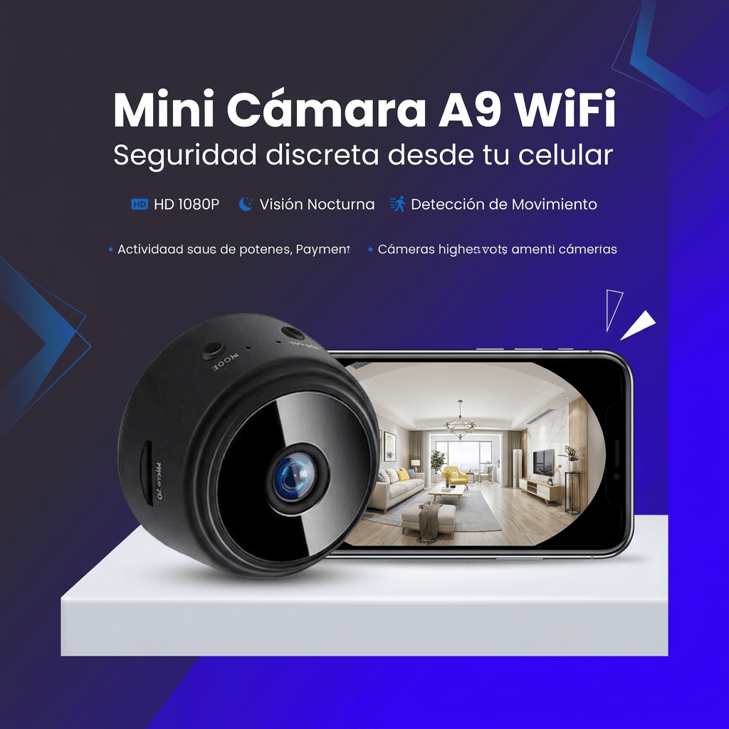 Mini cámara WiFi con visión en vivo - Diseño compacto para vigilar tus espacios con discreción